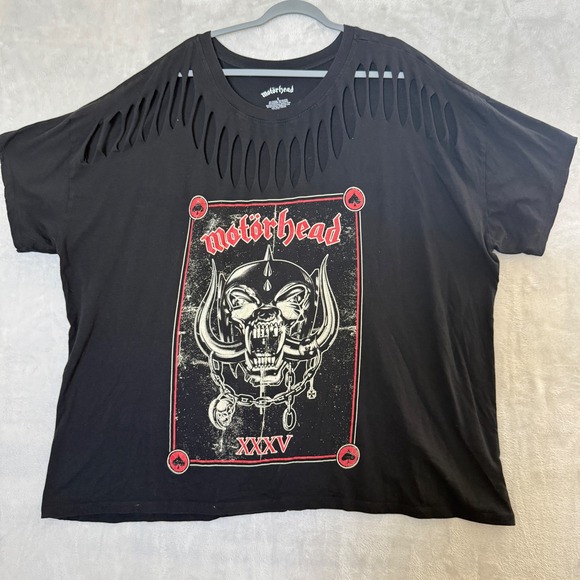 Motorhead Tops - Motorhead XXXV  Graphic T-Shirt Black Cut Out Neck Women Size 5 Grunge Alt